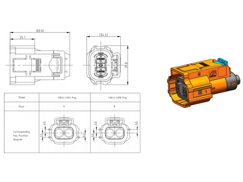 Детали электрических разъемов серии YGEV2-2pin