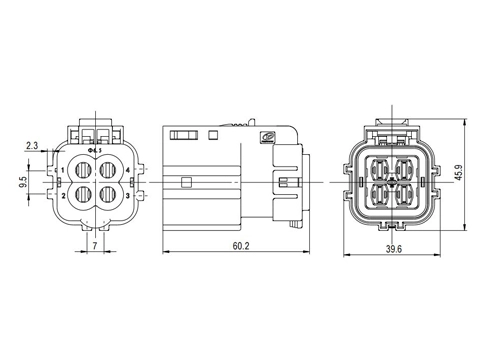 Детали электрических разъемов серии YGEV2-4pin