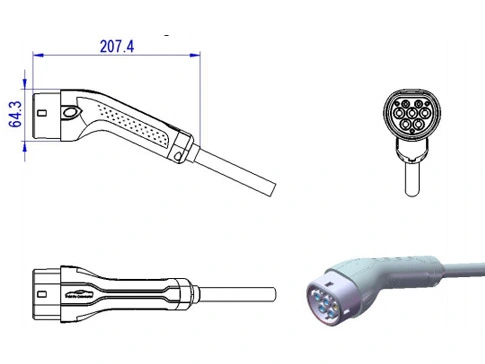 Детали автомобиля переменного тока Connector-Type2